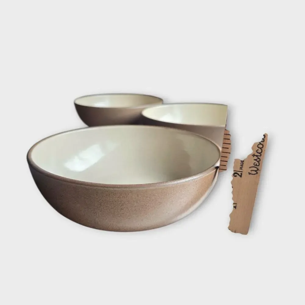 3 Vintage Heath Ceramics Sandstone Bowls MCM 6.5